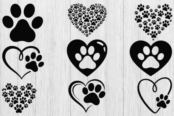 Download Dog Paw Heart SVG Bundle, Puppy Paw Svg - Heart svg Collection