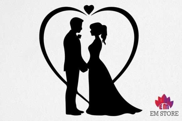 Download Wedding Heart SVG - Bride and Groom - Premium Resources