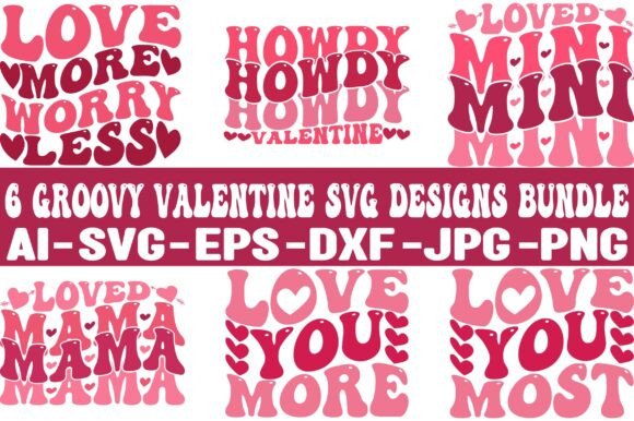 Download 6 GROOVY VALENTINE SVG DESIGNS BUNDLE - Design Collection