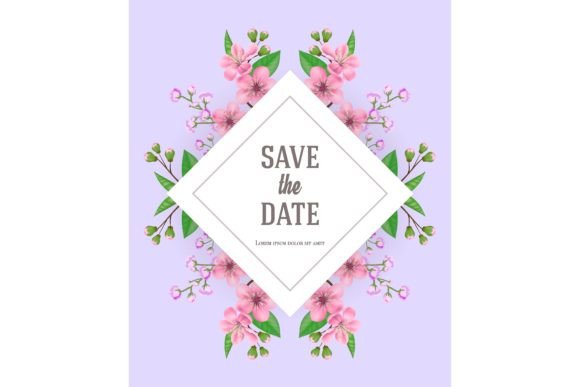 Download Save the Date Design Template with Pink - Design Collection