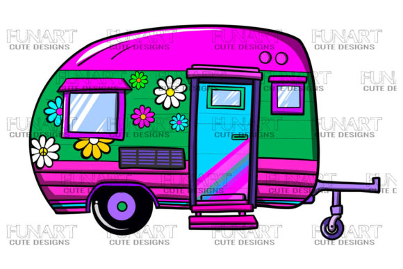 Download Camping Caravan Hippie Designs , Png - Design Collection