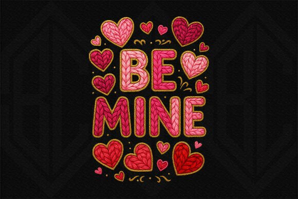 Download Be Mine Knitted Heart PNG Design - Design Collection
