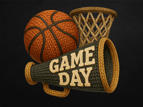 Download Game Day Basketball PNG Faux Yarn Design - Design Collection