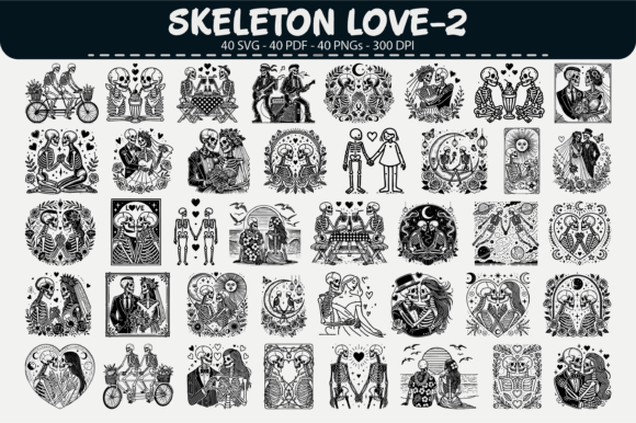 Download Skeleton Love Vector Clipart – 40 Design - Design Collection