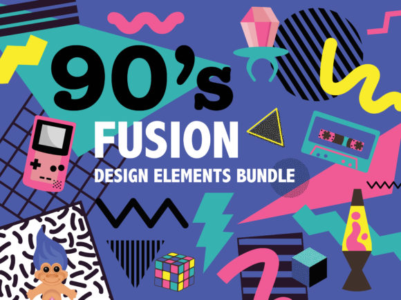Download 90s Fusion Design Elements - Design Collection