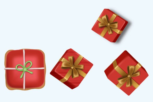 Download Vector 3D Christmas Red Gift Box Design - Design Collection