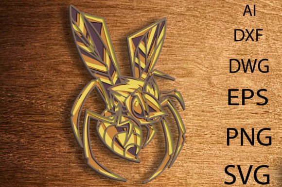 Download Wasp 3D Multilayer SVG/3D Papercut Wasp - 3d multilayer Collection
