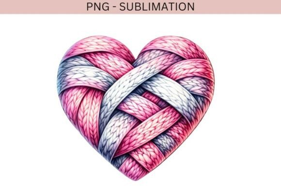 Download Valentine Knitted Heart Png Design - Design Collection