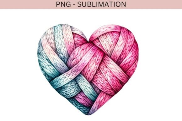 Download Valentine Knitted Heart Png Design - Design Collection
