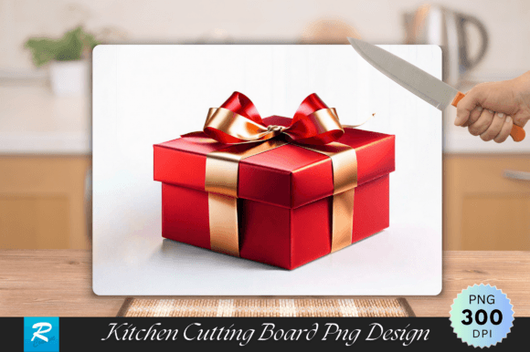 Download Red Gift Box Cutting Board PNG Design - Design Collection