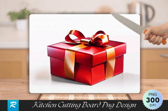 Download Red Gift Box Cutting Board PNG Design - Design Collection