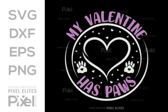 Download My Valentine Has Paws SVG Quote Design - Design Collection