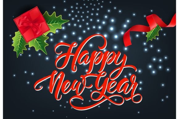 Download Happy New Year Festive Card Design. Red - Design Collection