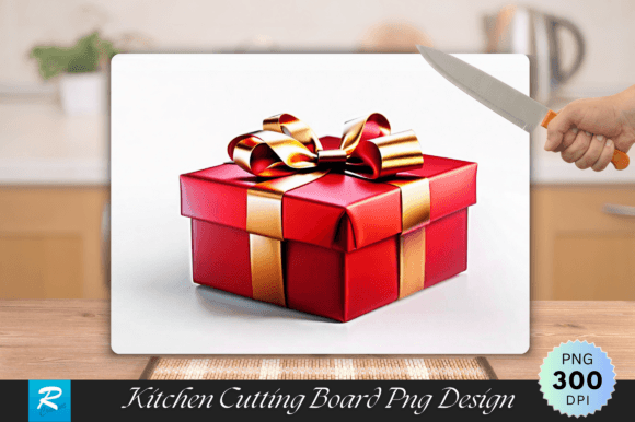 Download Red Gift Box Cutting Board PNG Design - Design Collection