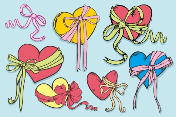 Download Romantic Heart Ribbon Valentine Design - Design Collection