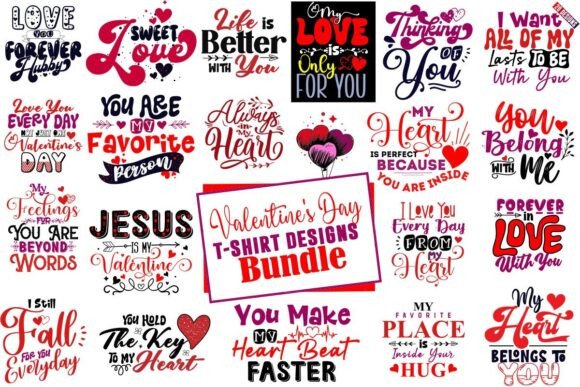Download Valentine's T-shirt Designs Bundle - Design Collection