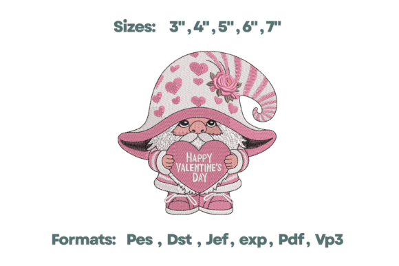 Download Pink Valentine Gnome Heart Art Design - Design Collection