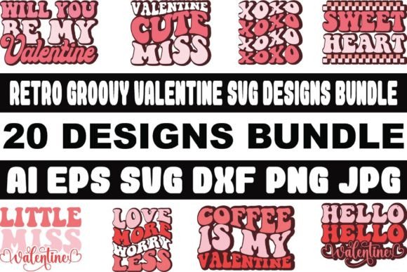 Download Retro Groovy Valentine Svg Designs Bundl - Design Collection