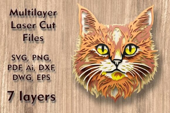 Download Cat 3D Multilayer Laser Cut Files - 3d multilayer Collection