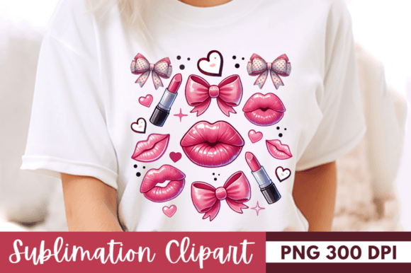 Download Valentine Bow and Lip PNG Clipart Design - Design Collection