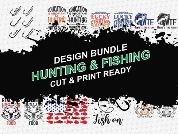 Download Hunting Fishing 33 Designs Tshirt Bundle - Design Collection