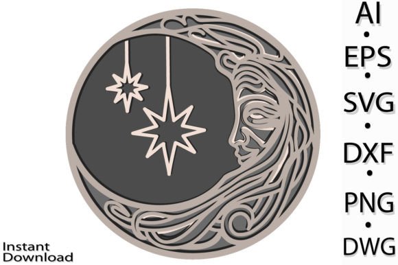 Download Day and Night 3D Multilayer SVG/Lasercut - 3d multilayer Collection