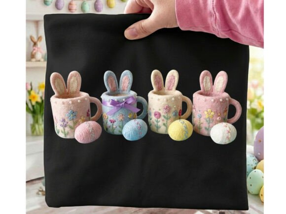 Download Easter Theme Cups Faux Yarn Design Png - Design Collection